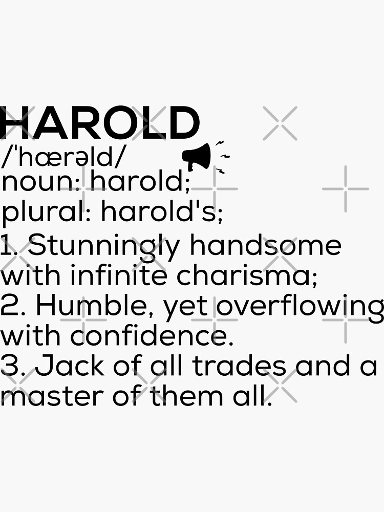 "Harold Name Definition" Sticker by Teelogic Redbubble