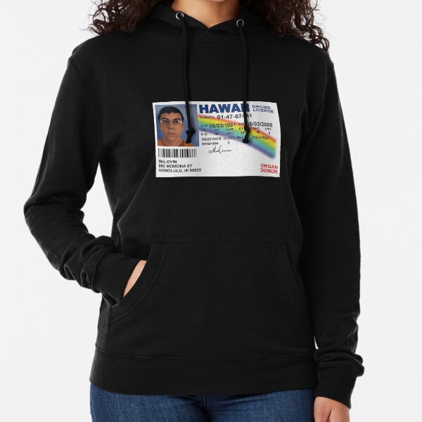 Póster Identificación falsa de Mclovin Sudadera ligera con capucha