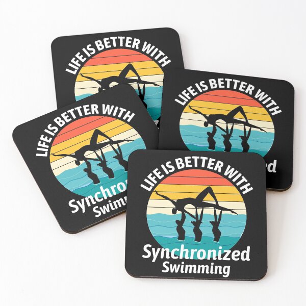 Item preview, Synchro Swim Swimmer Synchronized Swimming Vintage Retro Sunset designed and sold by CuteDesigns1.