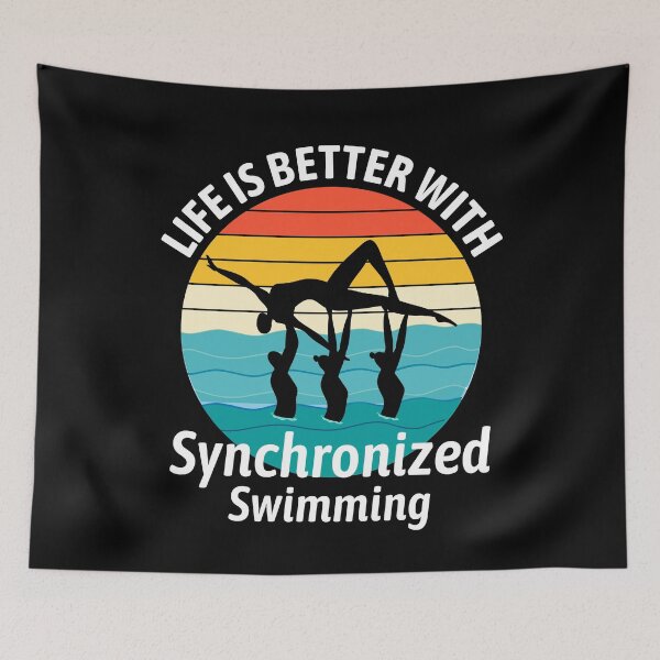 Item preview, Synchro Swim Swimmer Synchronized Swimming Vintage Retro Sunset designed and sold by CuteDesigns1.