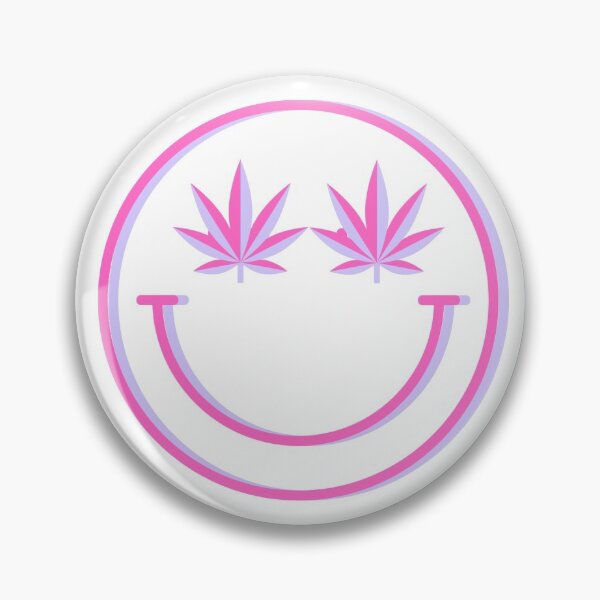 Item preview, smiley cannabis face -pink/purple designed and sold by smokelikeagirl.