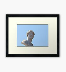 marble bust on blue Framed Print