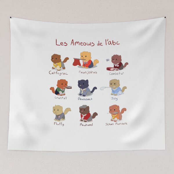 Item preview, Les Amis de l'ABC Cat Pun (Les Ameows) designed and sold by MellowArtStuff.