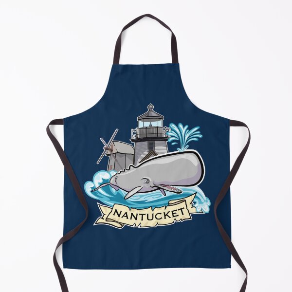 Item preview, Nantucket Nautical Illustration Design with whale lighthouse windmill designed and sold by SunNoonPark.