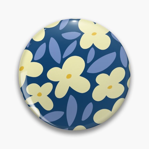 Item preview, June Bloom - navy light yellow blue designed and sold by Home with Lola.