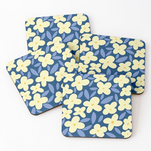 Item preview, June Bloom - navy light yellow blue designed and sold by Home with Lola.