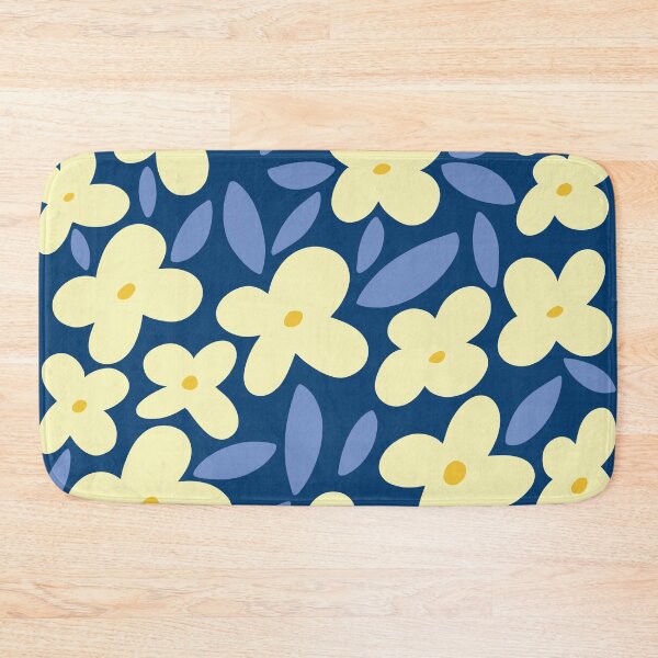 Item preview, June Bloom - navy light yellow blue designed and sold by Home with Lola.