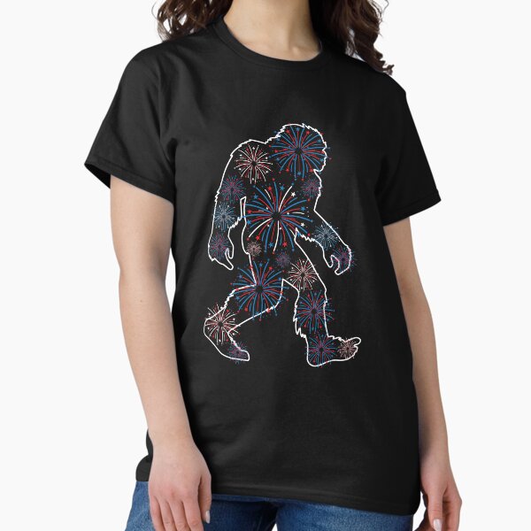 Item preview, Patriotic Bigfoot Sasquatch Silhouette 4th of July Fireworks designed and sold by Maria Garcia.