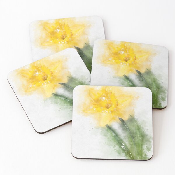 Item preview, Daffodil Flower Watercolour Portrait Print designed and sold by watercolourgirl.
