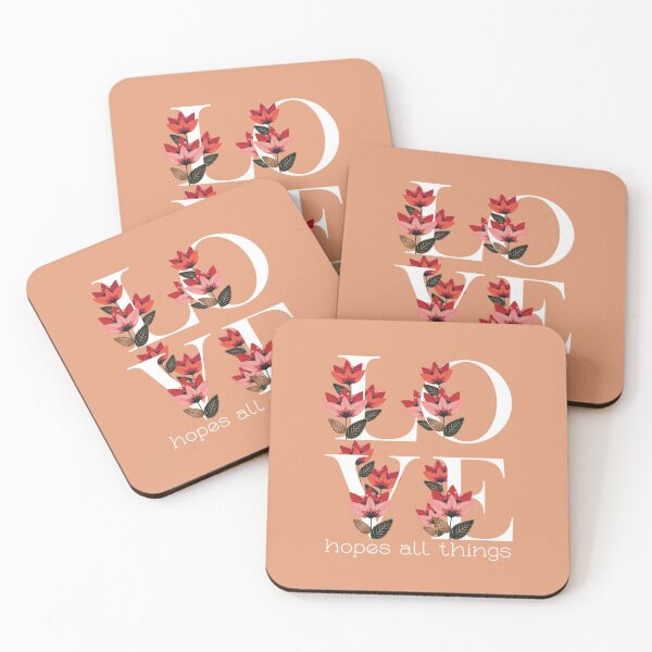 Item preview, Love hopes all things, scripture based floral typography  designed and sold by Rachel Vass.