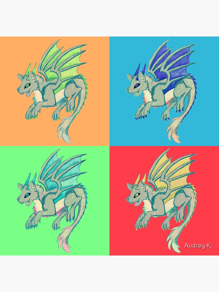 "Pop Art Wolf Dragon" Sticker for Sale by Redbubble