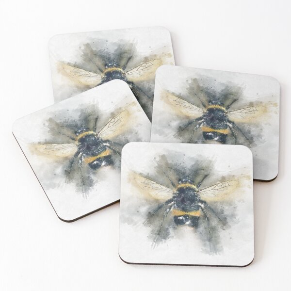 Item preview, Bumblebee Watercolour Portrait Print designed and sold by watercolourgirl.