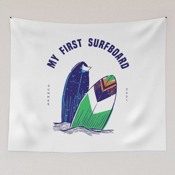 Item preview, My First Surfboard Blue designed and sold by art-by-gui.
