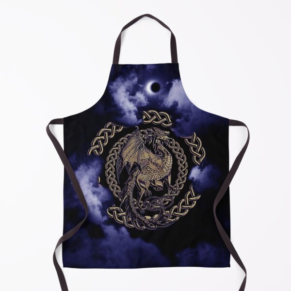 Item preview, Gold Celtic Dragon Dark Blue Moon Eclipse in the Clouds designed and sold by Kim Andrews.