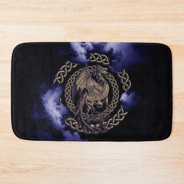 Item preview, Gold Celtic Dragon Dark Blue Moon Eclipse in the Clouds designed and sold by Kim Andrews.