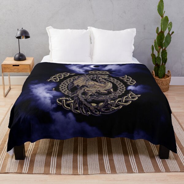 Item preview, Gold Celtic Dragon Dark Blue Moon Eclipse in the Clouds designed and sold by Kim Andrews.