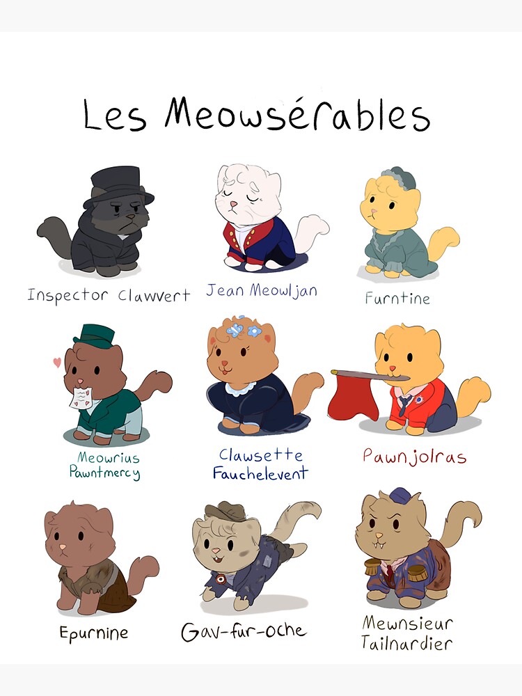 Thumbnail 5 of 5, Tote Bag, Cute Les Miserables Cat Pun (Les Meowserables) designed and sold by MellowArtStuff.