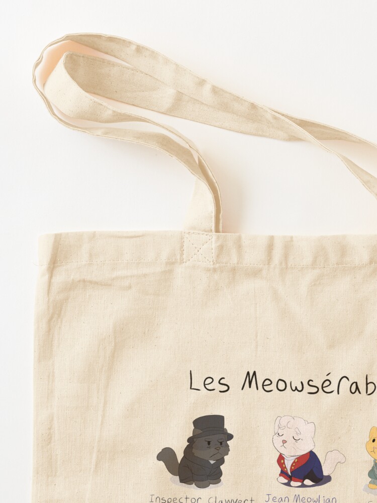 Thumbnail 3 of 5, Tote Bag, Cute Les Miserables Cat Pun (Les Meowserables) designed and sold by MellowArtStuff.