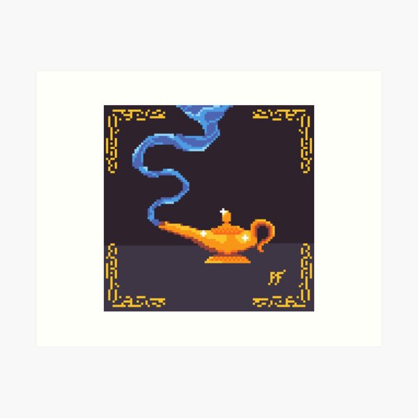 Pixel Genie Lamp Art Print