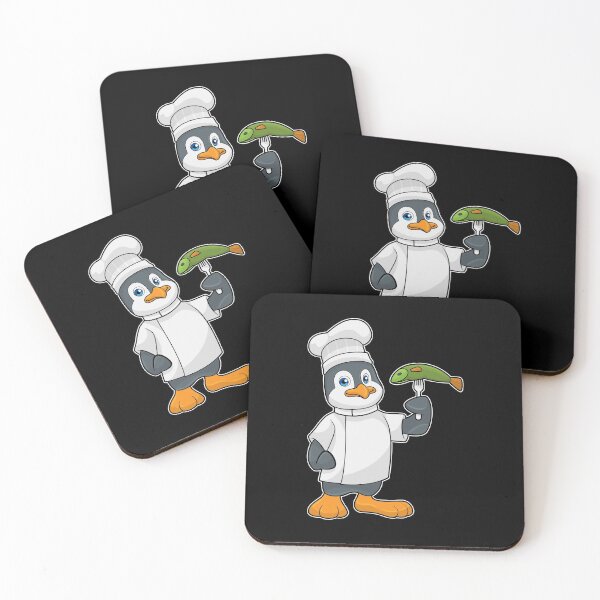 Item preview, Penguin as Cook with Fish & Cooking apron designed and sold by Snabdesign84.