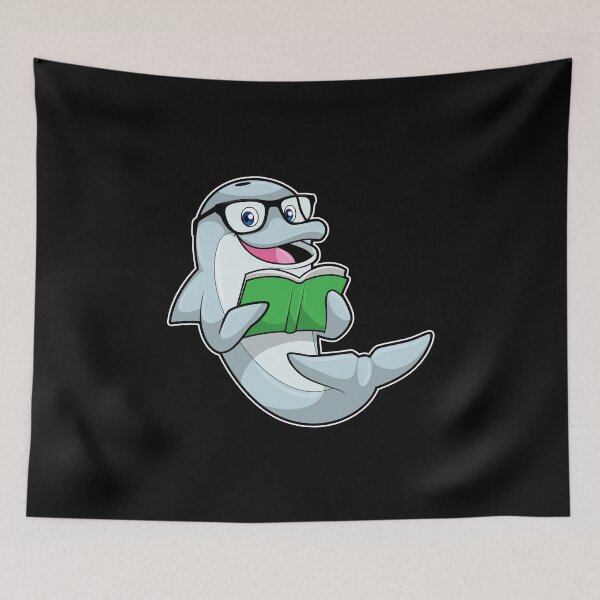 Item preview, Dolphin as Nerd with Glasses & Book designed and sold by Snabdesign84.