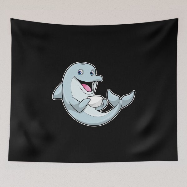Item preview, Dolphin with Cup of Coffee designed and sold by Snabdesign84.
