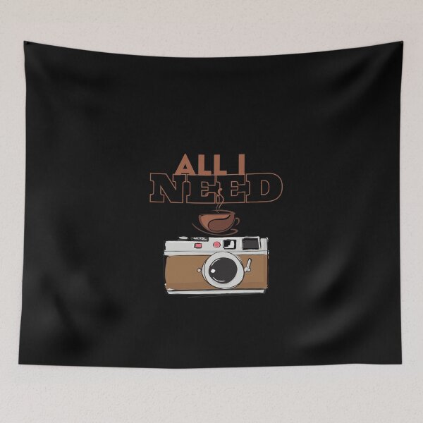 Item preview, All i Need is Coffee And My Camera T shirt designed and sold by Martimad.