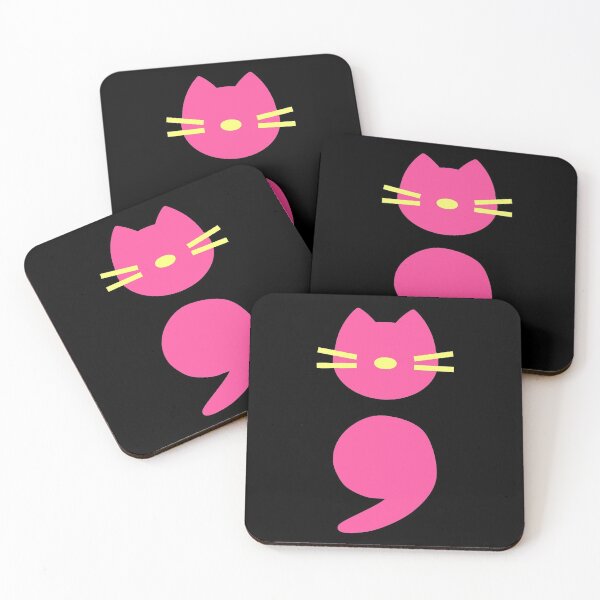 Item preview, Pink Semicolon Cat designed and sold by SparkSnaps.