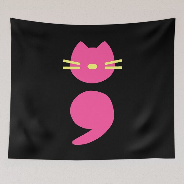 Item preview, Pink Semicolon Cat designed and sold by SparkSnaps.