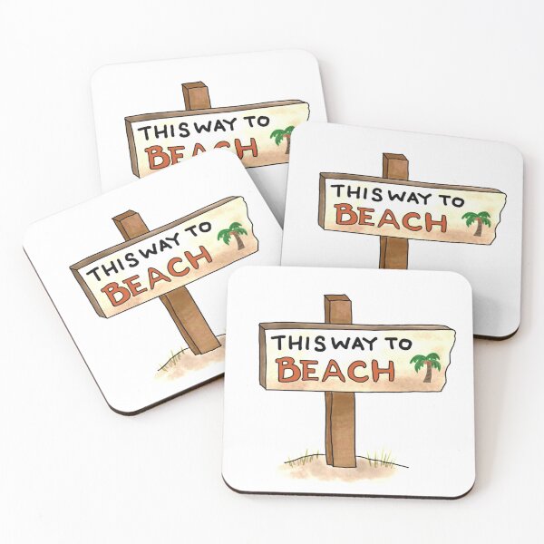 Item preview, Beach Sign, Summer Vacation, Ocean, Tropical Tree, This Way to Beach Stickers designed and sold by SHiNStudio.