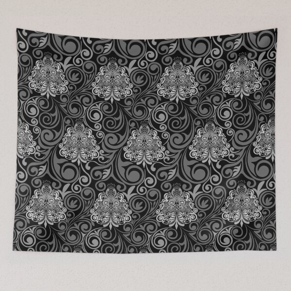 Item preview, Damascus pattern on black background. designed and sold by Natalya Alexandrou.