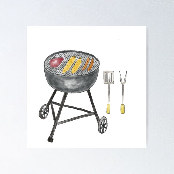 Item preview, BBQ Day, BBQ guy, Father's Day, BBQ Set, Steak, Corn, Hot dog, BBQ Grill, Summer Day, Family Time, Stickers designed and sold by SHiNStudio.