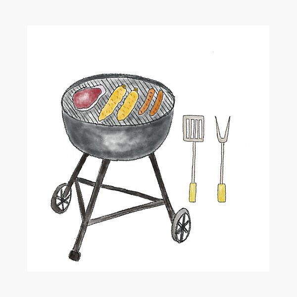 Item preview, BBQ Day, BBQ guy, Father's Day, BBQ Set, Steak, Corn, Hot dog, BBQ Grill, Summer Day, Family Time, Stickers designed and sold by SHiNStudio.