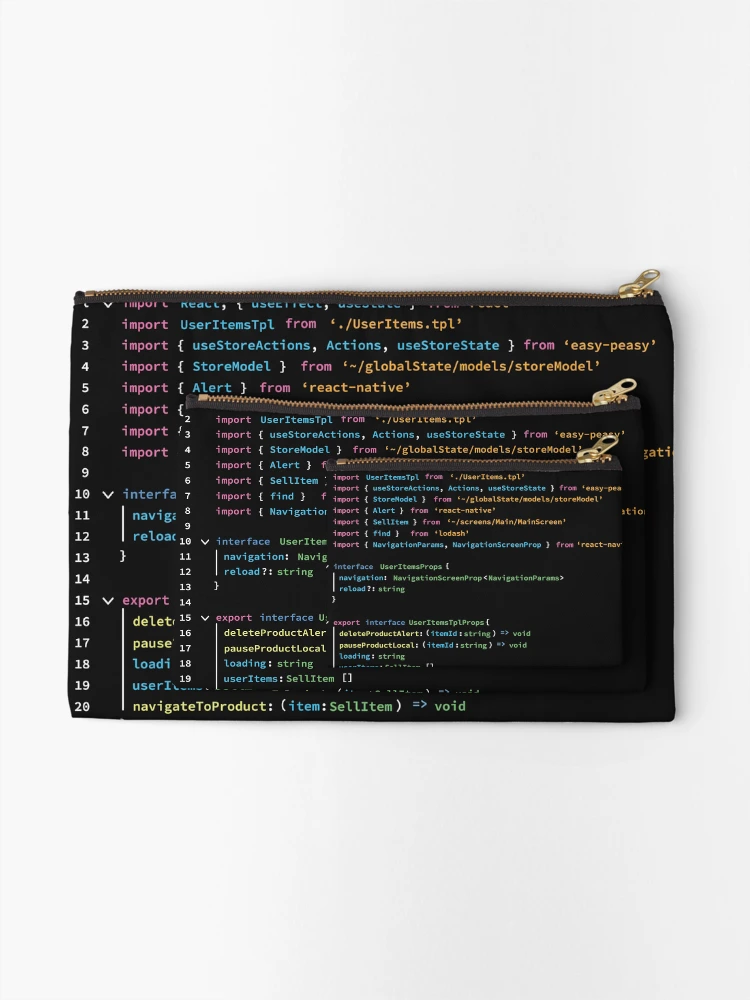 Thumbnail 2 of 4, Zipper Pouch, JavaScript Code in color designed and sold by CarolinasDsgns.