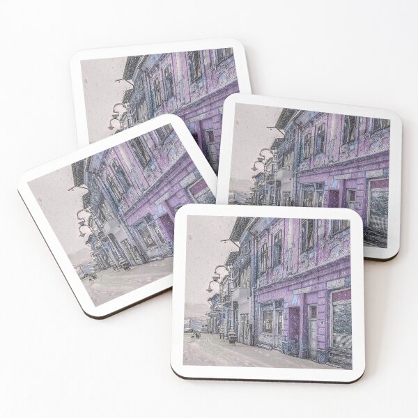 Item preview,  purple old cofee shop with a snow view designed and sold by Mariocii.