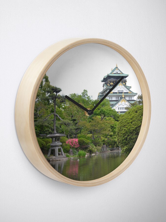 "osaka castle (japan)" Clock for Sale by WabiSabiConcept Redbubble