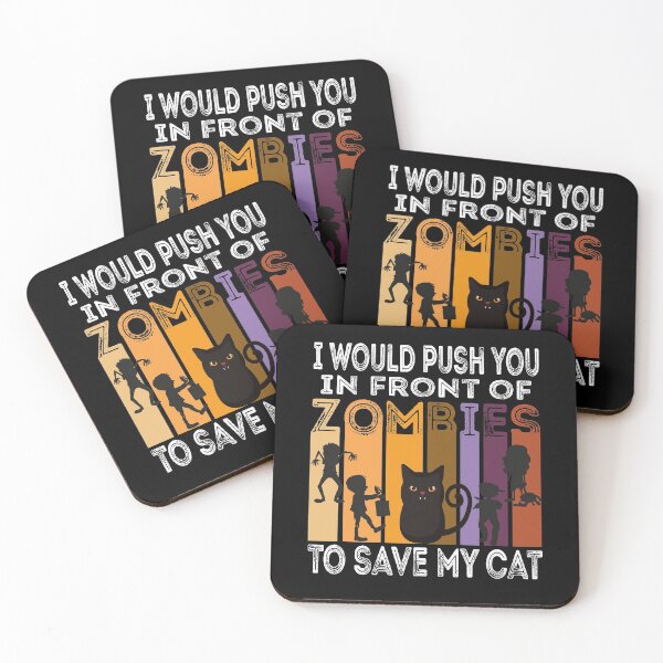 Item preview,  I Would Push You In Front Of  Zombies To Save My Cat, Cute Maine Coon Cat, Cat Lover Zombie Teez, Hungry Ghost, Halloween Gift For Boyfriend designed and sold by Rassitni.