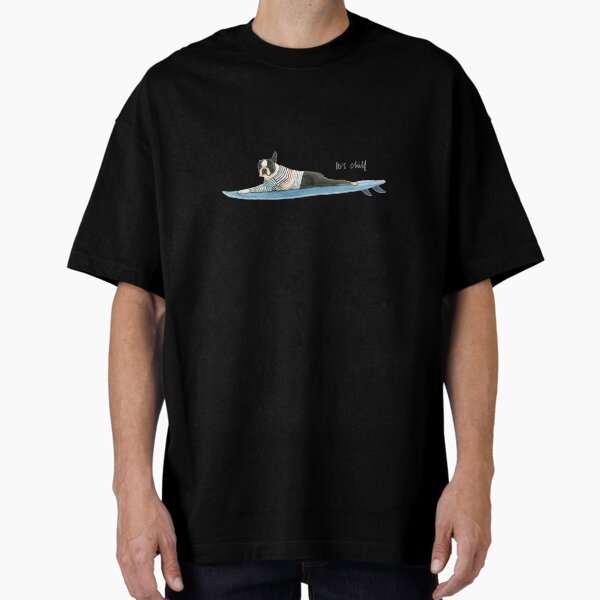 Item preview, Watercolor boston terrier dog on surfboard its chill designed and sold by CarolineJordaan.