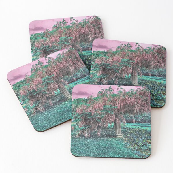 Item preview, beautiful pink tree near green nature and a pink sunset designed and sold by Mariocii.
