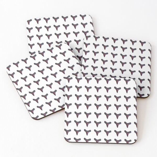 Item preview, Pattern Red Shark Tooth Fossil Print designed and sold by AtlanticFossils.