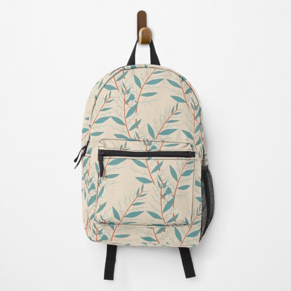 Item preview, Beige blue leaves pattern designed and sold by fowons.