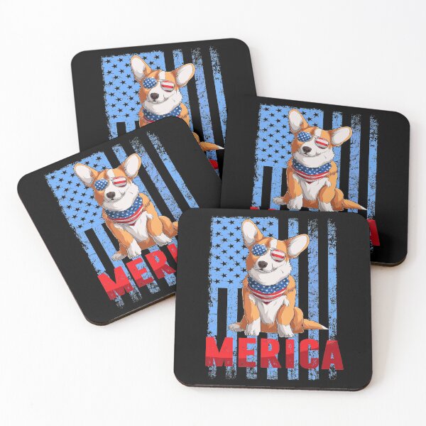Item preview, corgi 4th of July Shirts Merica Men Women USA Flag designed and sold by hadlamcom.