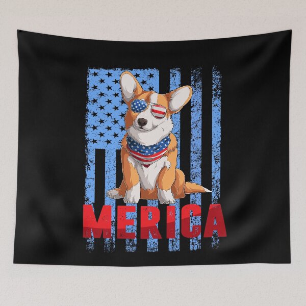 Item preview, corgi 4th of July Shirts Merica Men Women USA Flag designed and sold by hadlamcom.