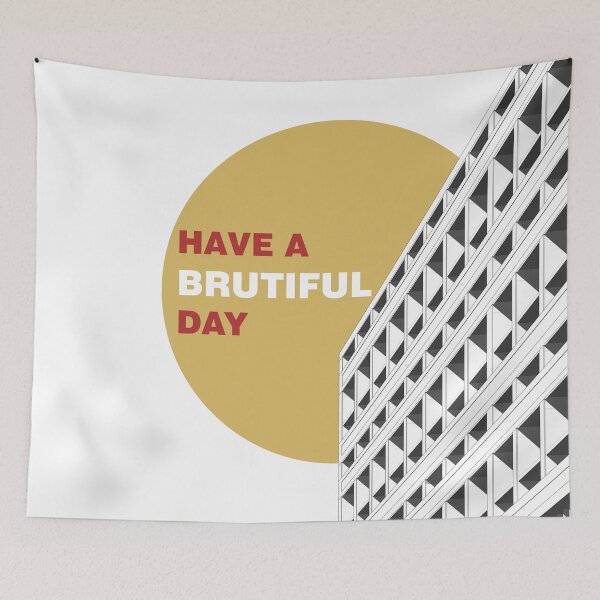 Item preview, Have a Brutiful Day, Unité d'Habitation, Marseille, Black and White , Brutalist Print, France, Print, Artwork, Illustration, Brutalist Architecture, Architecture Print designed and sold by sketchingarchi.