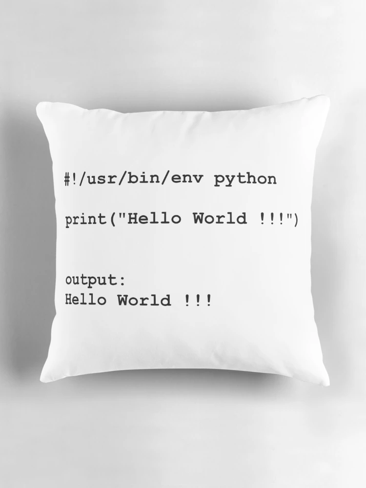 Thumbnail 3 of 4, Pillow, Hello World - Python designed and sold by mcxgr.