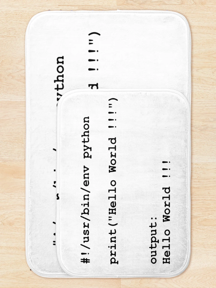 Thumbnail 5 of 6, Bath Mat, Hello World - Python designed and sold by mcxgr.