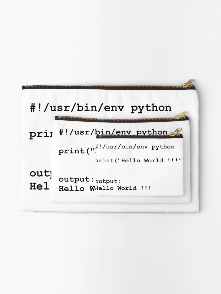 Thumbnail 2 of 4, Zipper Pouch, Hello World - Python designed and sold by mcxgr.