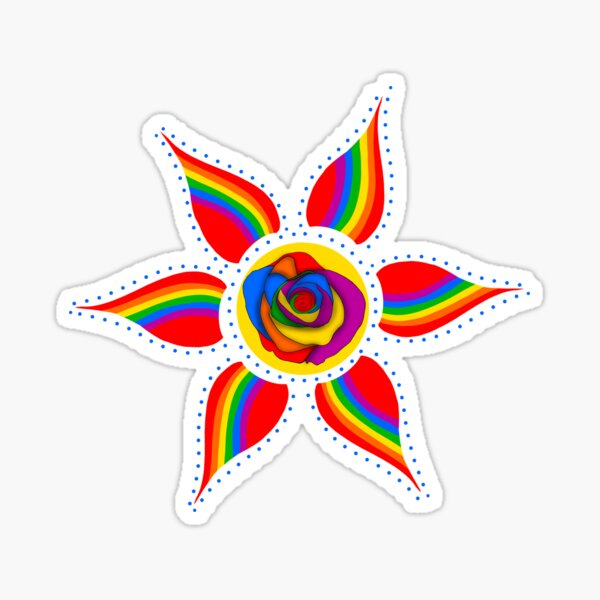 "Pride flag flower" Sticker for Sale by GlitchCosplay Redbubble