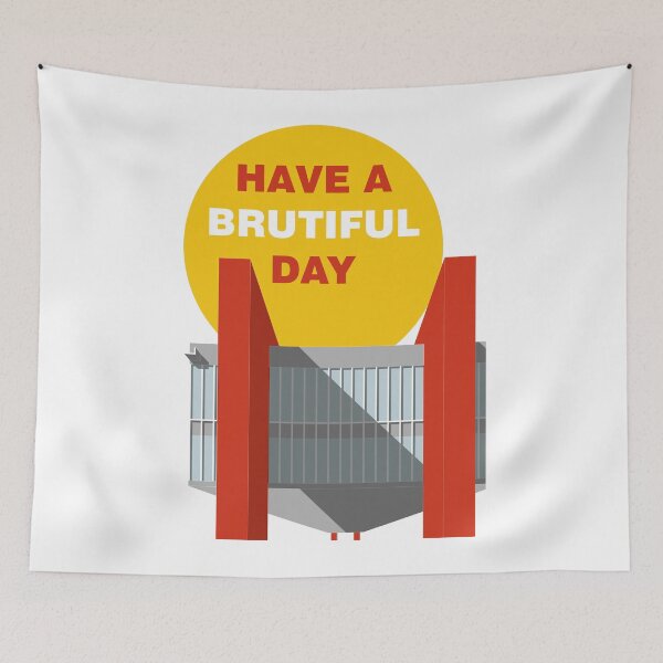 Item preview, Have a Brutiful Day, Sao Paulo Museum, Brutalist Print, Sao Paulo, Print, Artwork, Illustration, Brutalist Architecture, Architecture Print designed and sold by sketchingarchi.