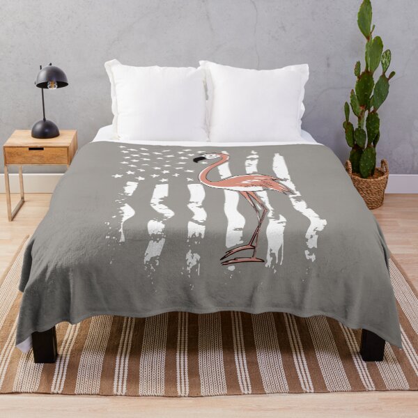 Item preview, USA American Flag Funny Cute Pink Cartoon Flamingo designed and sold by BanBay.